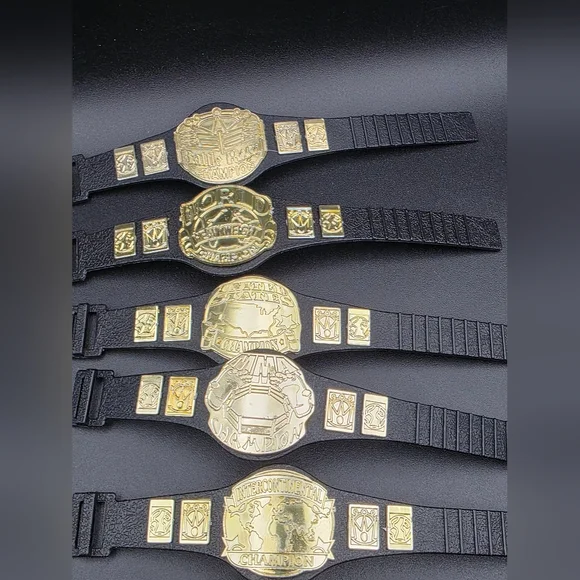 Set 8 Championship WWE And AEW. Black and Gold Champion Wearable - Picture 6 of 7